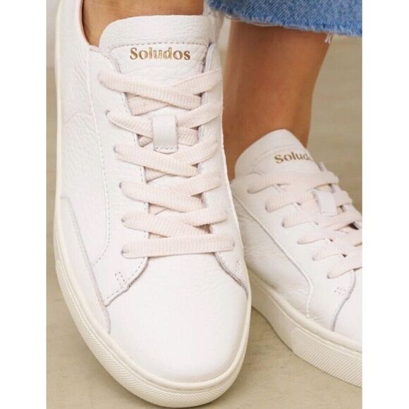 Soludos Womens‎ Ibiza Classic Lace-Up Leather Sneakers 39.5/9 - Picture 1 of 14